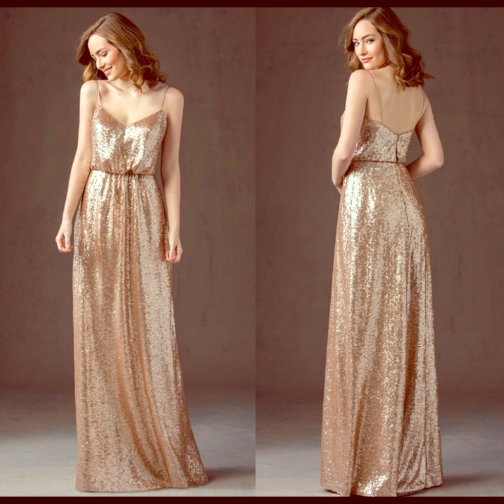 Jasmine Bridal Gold Sequin Gown